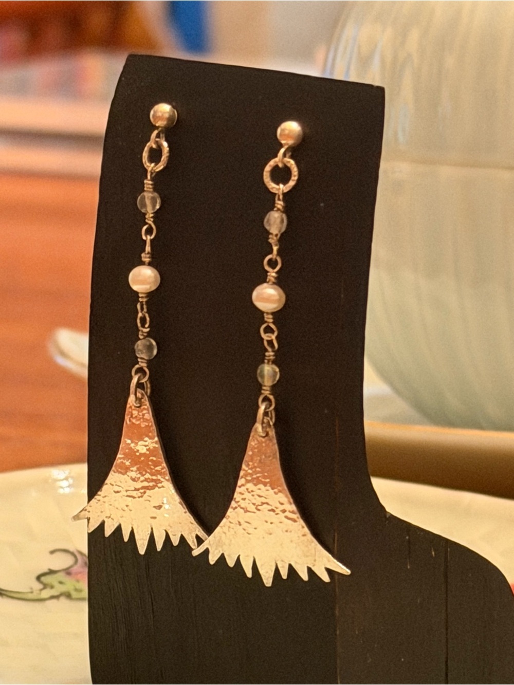 Sterling Silver, Pearls & Labradorite Dangle Earrings - Women Jewelry